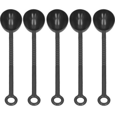 Cuillère à café 5 pièces, capacité 10 g, long manche, en polypropylène de qualité alimentaire, cuillère à café moulu (1/5)