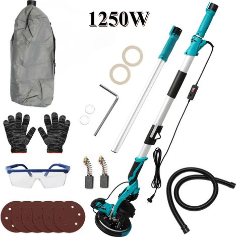 Ponceuse Girafe Électrique 1250 W, ponceuse à cloison sèche, Avec poignée pliable rétractable, Lumière LED, Câble 4 m, 0°-90°, bleu (1/5)