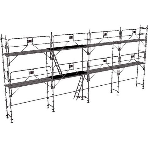 Gerüst 78m² - Stellrahmen + Gerüstböden, Geländerversion - DUO78GC-SP