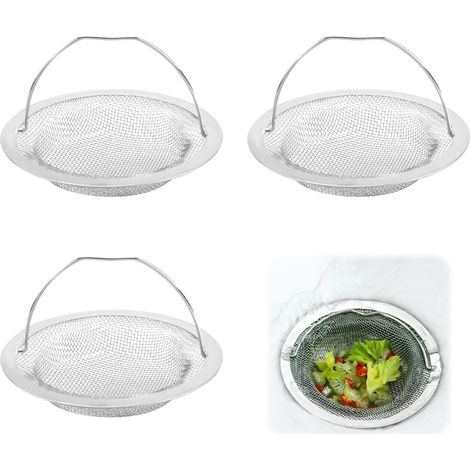 [MAI USATO]Filtro universale per lavello da cucina, 3 pezzi, filtro per lavello da cucina 117 cm, filtro antitrabocco con perforazioni ad alta densità, resistente alla ruggine e alla corrosione, facil (1/5)