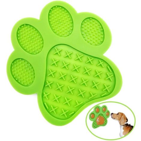 Tapis à lécher pour chien, dispositif de distraction pour lavage de chien, tapis pour chien à alimentation lente avec super aspiration pour lécher le beurre de cacahuète, bain pour animaux de compagni (1/4)