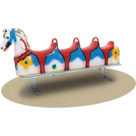 Cavallo Furia 4 posti Giochipark vetroresina EN 1176 da interrare 220x45x90cm