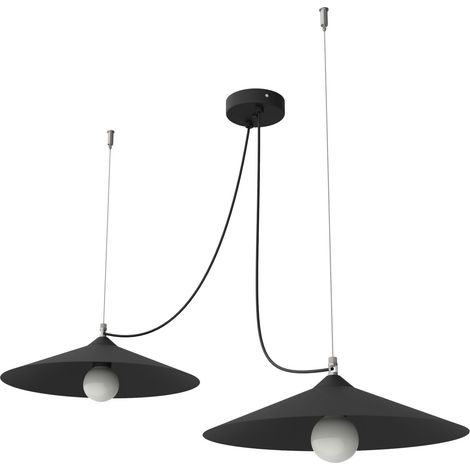 LUMICOM  COLOMBO Sospensione, 2XE27, max 42W, metallo, nero opaco, D.40cm