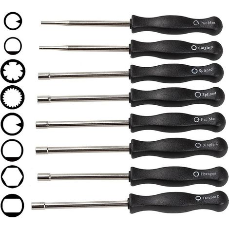 Kit Clé Réglage Carburateur - Pour Motoculteur Taille-Haie Tronçonneuse 2 Temps - 4 Pièces - Poignées Carrées (1/5)