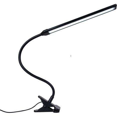 Lampe de lecture LED réglable, petite lampe de table, veilleuse USB à pince, idéale pour bureau, tête de lit, établi et pupitre (noir) (1/5)