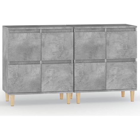 Credenza cassettiera mobile contenitore organizer cucina soggiorno salotti set di 2 60 x 35 x 70 cm legno ingegnerizzato grigio 020036863