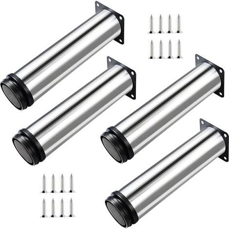 SABIR 4x Verstellbare Möbelfüße - Verchromtes Metall - Höhenverstellbar (Gesamt: 250 mm) (1/5)