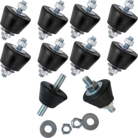 Lot de 8 pieds anti-vibration Mute Block M8 – Fixation murale pour climatiseur – Écrous et rondelles en acier zingué inclus – Résistance aux vibrations (1/5)