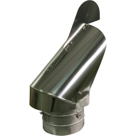 Chapeau de cheminée de 150 mm avec ailettes anti-refoulement pour l'extraction des fumées (1/3)