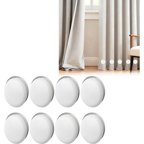 Rideau de douche - blanc - pinces de rideau magnétiques - fermetures de rideau magnétiques - poids de rideau - petits poids de rideau - 8 pièces (1/5)