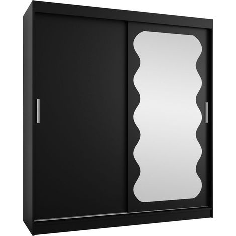 Armario Hartford 578, Negro, 200x180x62cm, Puertas de armario: Correderas, Número de estantes: 0