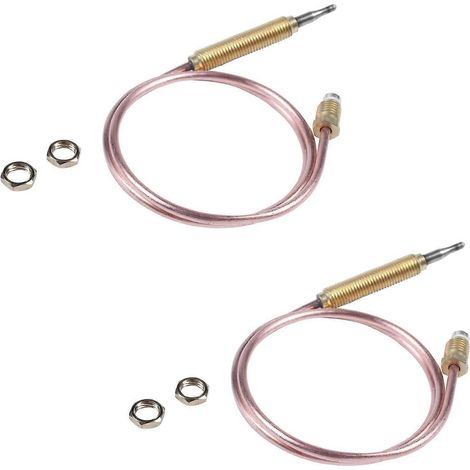 2 têtes et écrous M8x1 pour foyer et cheminée à gaz thermocouple universel 600 mm (1/5)