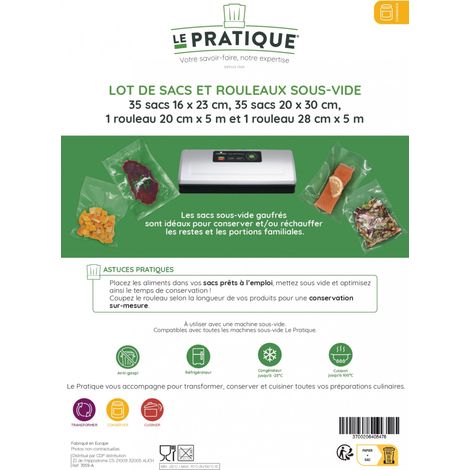 1 Pack Consommables Sous Vide 70 Sacs & 2 Rouleaux - Le Pratique