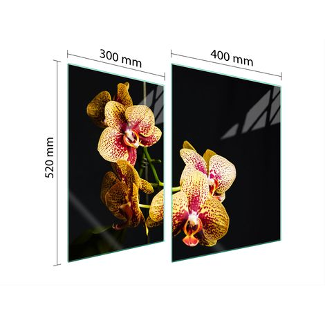 PIASTRA PROTETTIVA IN VETRO PER STUFA 70x52 ORCHIDEA (1/5)