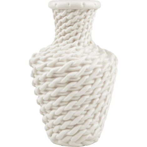Vases en plastique imitation rotin pour la décoration intérieure (blanc) (1/5)