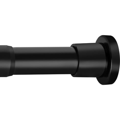Tringle à Rideau de Salle de Bain Extensible, Tringle de Douche Télescopique Noire 73-224cm pour Cabine de Douche, Salle de Bain, Fenêtres (1/5)