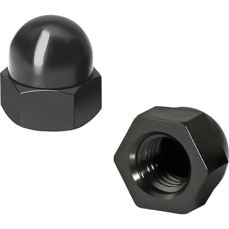 25 Pièces Protection Cache pour Écrous, M6 Capuchon de Boulon d'écrou, Cache-Boulons en Plastique, Écrou Borgne, Noir (1/5)