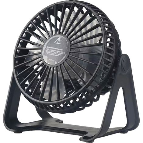 1 Ventilateur USB 3 vitesses, pales cycloniques, rotation 360°, batterie 2800mAh, bureau résidence (1/5)