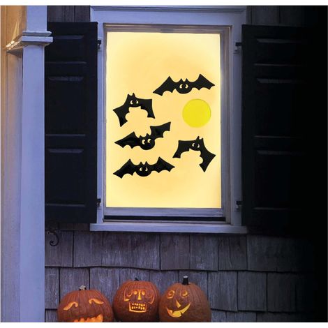 Decorazione per finestre a forma di pipistrello di Halloween in gel (1/2)