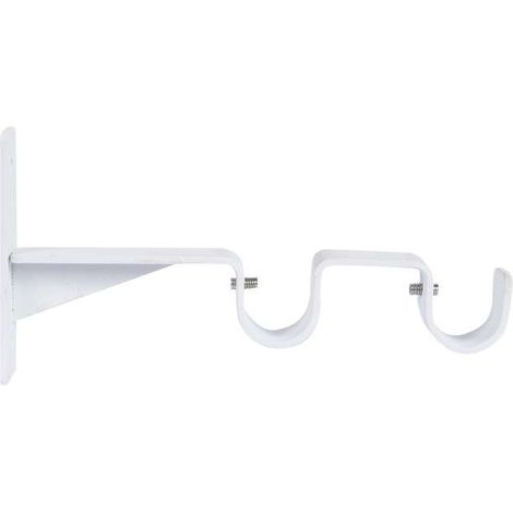 Supporto parete per bastoni tenda doppio Bianco-Beige