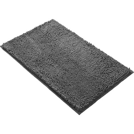 Tapis de salle de bain antidérapant, tapis de sol absorbant, tapis de porte antidérapant, gris foncé (1/5)