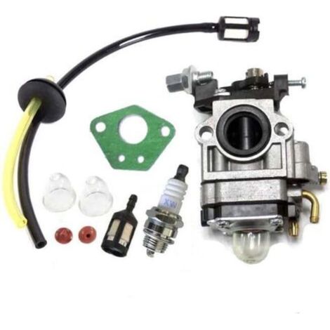 Carburateur et Joint + Tuyau + Bougie d'allumage pour Débroussailleuse Multifonctions 5en1 52cc 49cc 43cc
