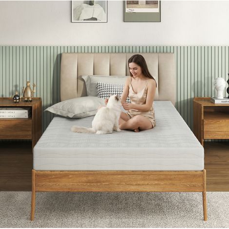 Materasso ergonomico in schiuma traspirante bianco OKMYHOME (1/4)
