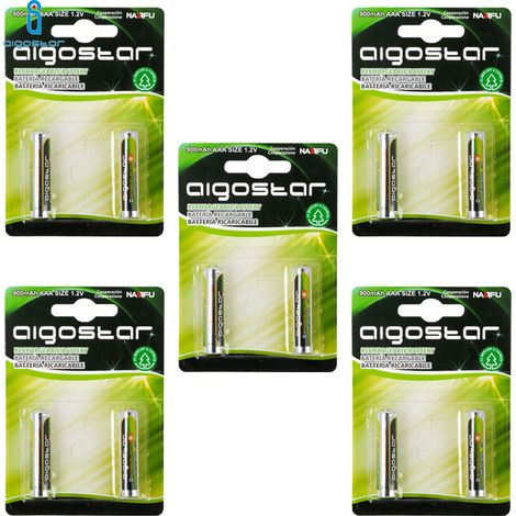Batteria Ricaricabile Aigostar 1,2V AAA Ministilo 900mAH confezione da 2 pile (1/4)