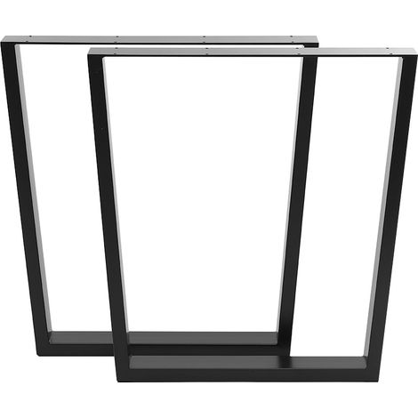 Set of 2 Metal Table Bench Legs Frames Trapezium Steel Base Stands, 56x71CM