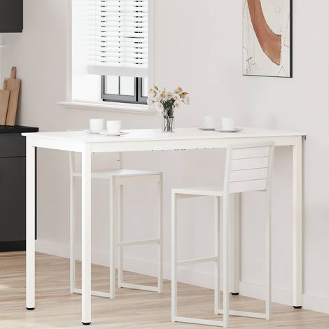 vidaXL Table de bar Blanc 150 x 80 x 105 cm Bois de pin massif