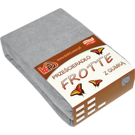 Frottee-Spannbettlaken 80x160 grau 060 KARO