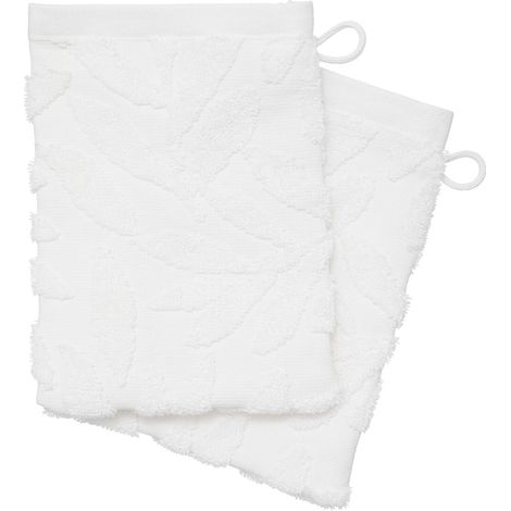 2 gants de toilette tencel 15 x 21 cm Ciselle blanc (1/2)