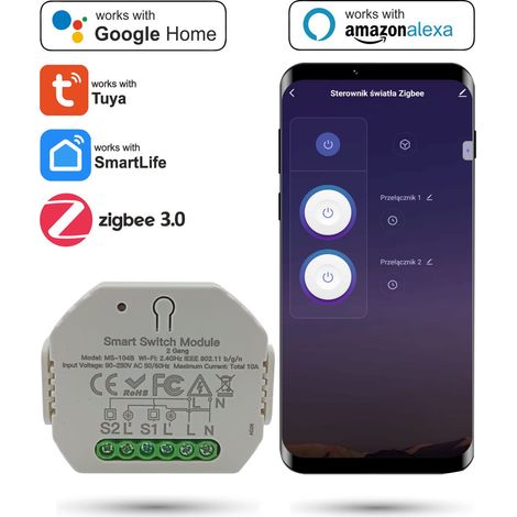 Controller di illuminazione Zigbee a 2 canali TUYA (1/5)
