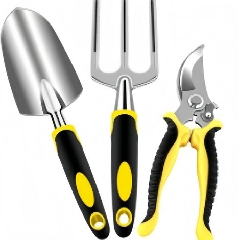 Outils de Jardinage,3 Pièces Kit Outils Jardinage Adulte en Aluminium Antirouille,Outils de Jardin avec Sécateur,Fourchette,Transplanteur (1/5)