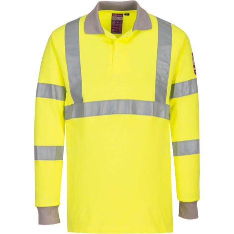 Polo Modaflame de Manga Larga – Protección Resistente a la Llama - Amarillo - Talla L