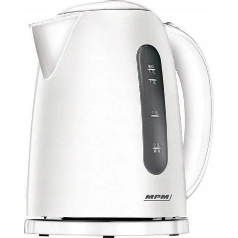 MPM MCZ-85 Kettle de Wireless Electric Water Kettle de Heat Resistant Polymer, 1.7 Litri, 2200W, BPA Free, Black