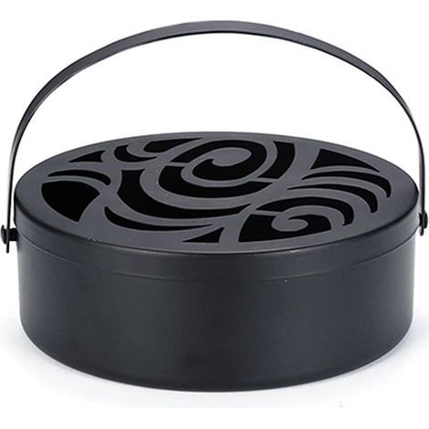 Porte-bobine anti-moustique - Brûleur d'encens classique - Convient pour l'extérieur, le jardin, le bureau, la chambre à coucher (noir) (1/5)