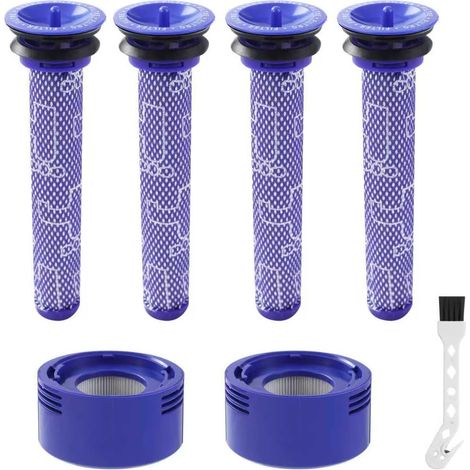 6 Filtre,2 Post-filtre HEPA,4 Pré-filtre,Coton Silicone Plastique,Pour Dyson V7 V8 Animal Absolute Motorhead