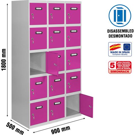 Simonrack Simonlocker Desm Metall-Schrank Grau Rosa