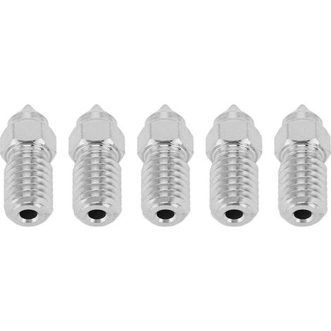 Set mit 5 M6 1,75 mm Hochgeschwindigkeits-3D-Extruderdüsen für Ender 5 S1 Drucker, 0,4 mm Stahl-Hotenddüse, kompatible Creality-Teile (1/5)