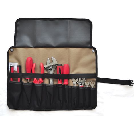 Sac de rangement en toile épaisse enroulable, sac à outils portable pour bricolage et transport