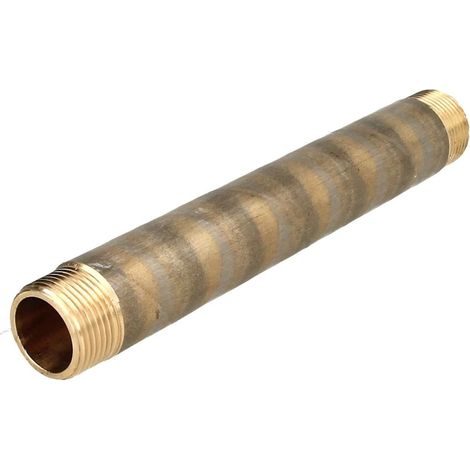 Raccord à visser laiton rouge nipple double 3/4'' x 180 mm