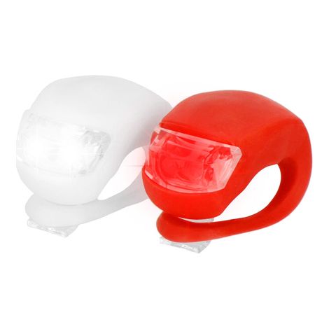 Lampada per bicicletta, set di 2 pezzi per la parte anteriore e posteriore della bicicletta, in silicone impermeabile. (1/5)