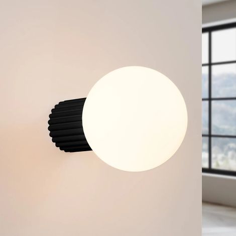 [GEBRAUCHT] B-Ware Wandleuchte Wandlampe Orbi Schwarz Glas Aluminium Ip44 Badezimmer G9 Led ø 12 Cm