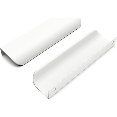 Juego de 10 tiradores ocultos para armarios de 128 mm - Para armarios, muebles y puertas de cocina - Blanco