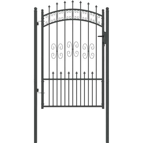 Puerta de Cerca con Punta de Lanza KAMPEN 103 x 200 cm Acero vidaXL