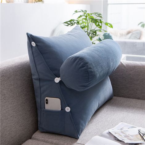 Oreiller de tête de lit confortable en coton PP peluche, amovible et surélevé, à haute résilience (1/5)