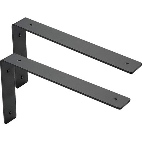 Lot de 2 Equerre Etagere Murale, Supports Pour étagères Lourdes Industrielles, Equerre Charge Lourde, Supports en L, 3 mm d'épaisseur avec Vis (30 cm) (1/5)