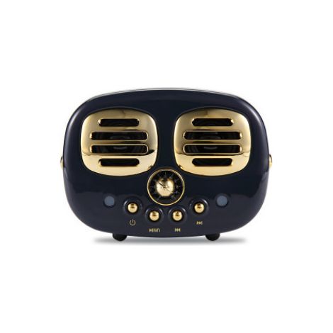 Mini enceinte Bluetooth rétro sans fil 3D stéréo portable avec radio (noire) (1/2)
