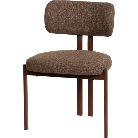 Amadeus - Chaise de salle à manger en tissu avec piètement finition noyer Gleen (lot de 2) (1/4)